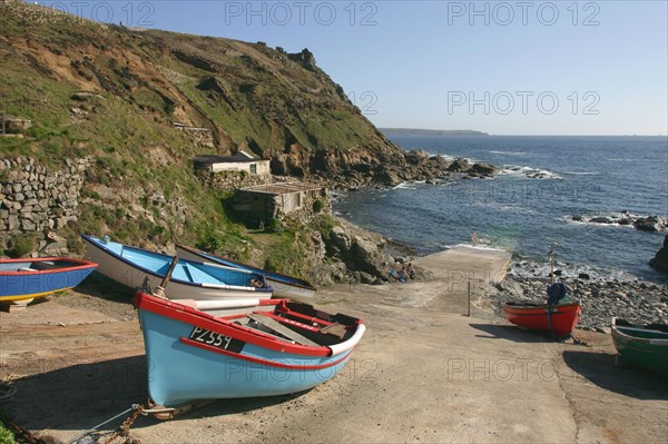 Boats on the slipway at Cape Cornwall, Cornwall
