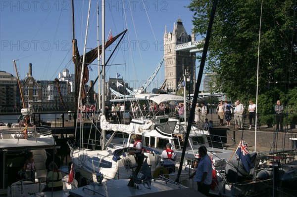 Boats in St Katherine's Lock, London