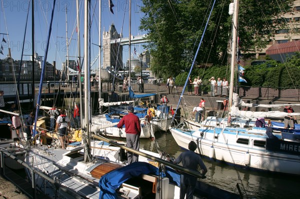 Boats in St Katherine's Lock, London