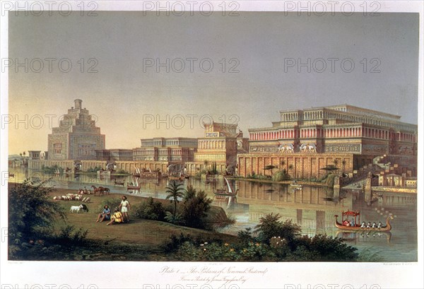 'The Palaces of Nimrud Restored', 1853. Artist: Unknown
