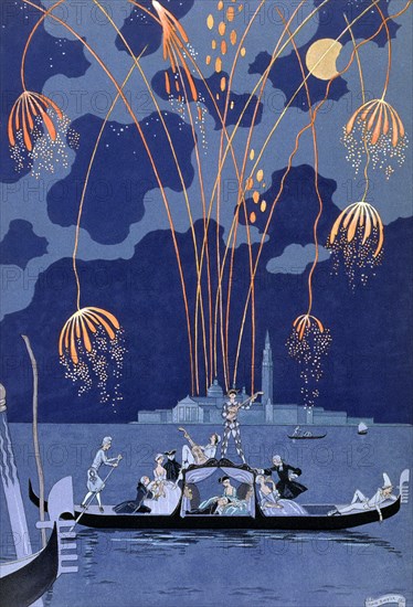 'Fireworks in Venice', 1924. Artist: George Barbier