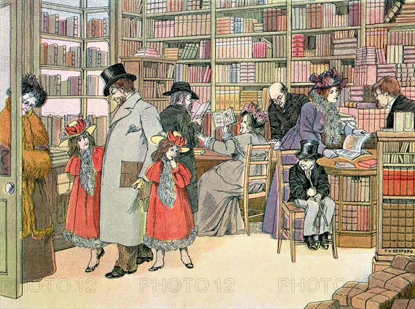 The Book Shop, 1899. Artist: Francis Donkin Bedford