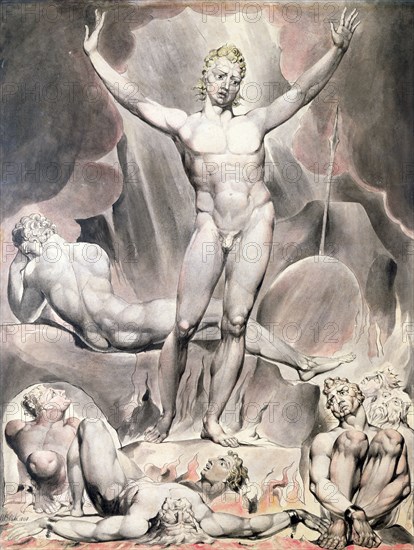 'Satan Arousing the Rebel Angels', 1808. Artist: William Blake