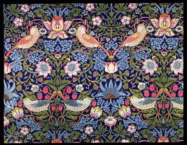 'The Strawberry Thief', textile designed by William Morris, 1883. Artist: William Morris