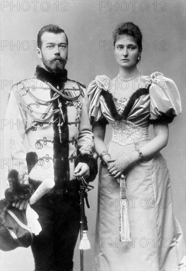 Tsar Nicholas II of Russia and Princess Alix of Hesse, c1894. Artist: Unknown