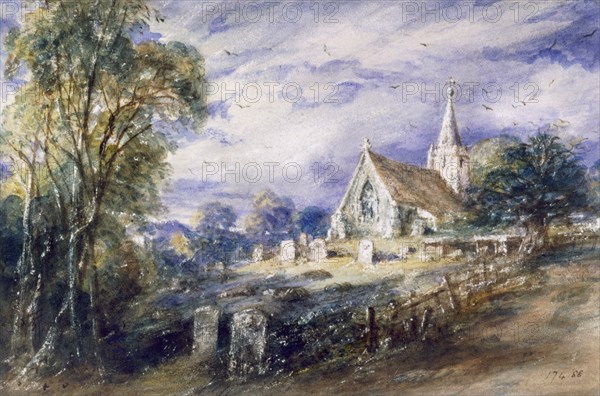 'Stoke Poges Church', Buckinghamshire, 1833. Artist: John Constable