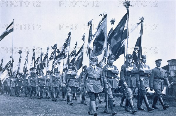 Parade of the Banner Company of the 'Steel Helmets', Berleburg, Germany, 18-19 June 1932. Artist: Unknown