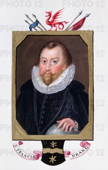 Sir Francis Drake, 16th century English navigator, (1825). Artist: Sarah, Countess of Essex