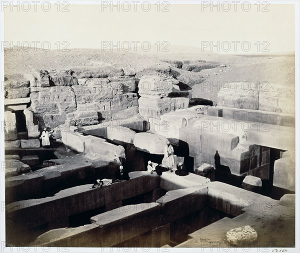 An excavated temple at the foot of the Sphinx, Giza, Egypt, 4th March 1862. Artist: Francis Bedford