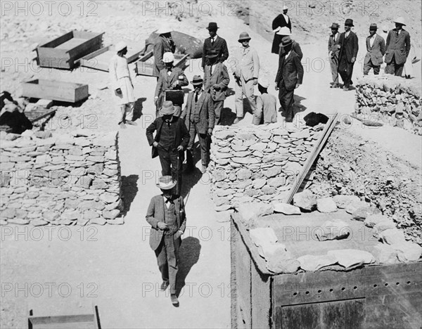 Unofficial opening of the Tomb of Tutankhamun, Valley of the Kings, Egypt, 1922. Artist: Harry Burton