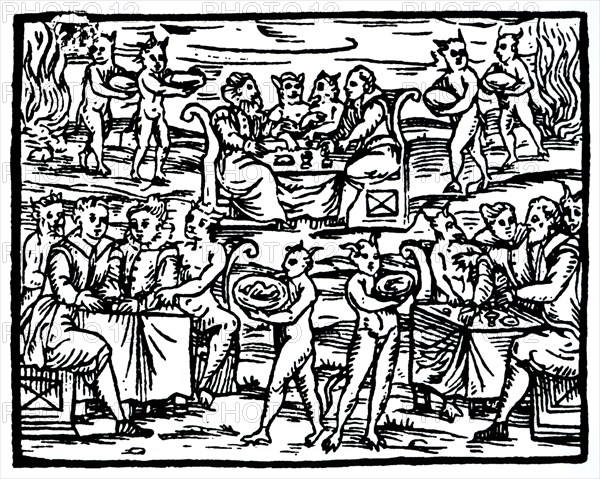 The witches' sabbath, 1608 (19th century). Artist: Unknown