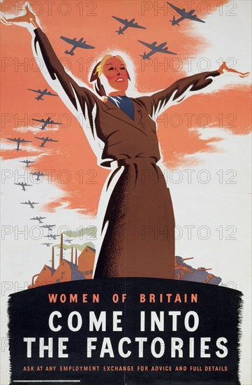 'Women of Britain Come into the Factories', c1940. Artist: Unknown