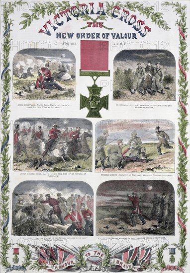 'Victoria Cross, the New Order of Valour for the Army', c1857. Artist: Unknown