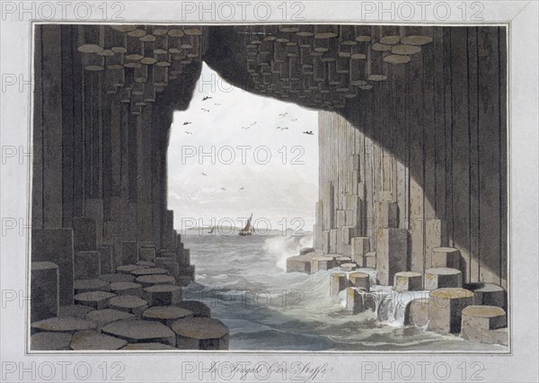 In Fingal's Cave, Staffa, Scotland, 1829. Artist: William Daniell