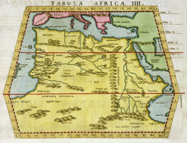 Map of North Africa, c1580s. Artist: Unknown