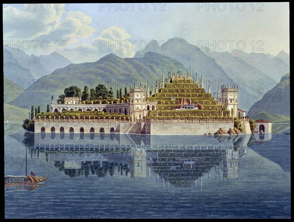 The terraced gardens, Isola Bella, Lake Maggiore, Italy, 1819. Artist: Mathias Gabriel Lory