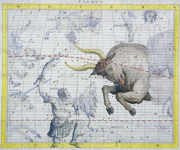 Constellation of Taurus, 1729. Artist: Unknown