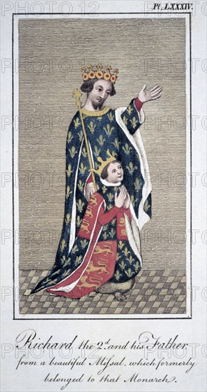 'King Richard II with his father Edward III', (1799). Artist: Unknown