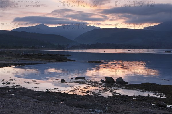 Beinn Tarsuinn across Brodick Bay, Arran, North Ayrshire, Scotland.