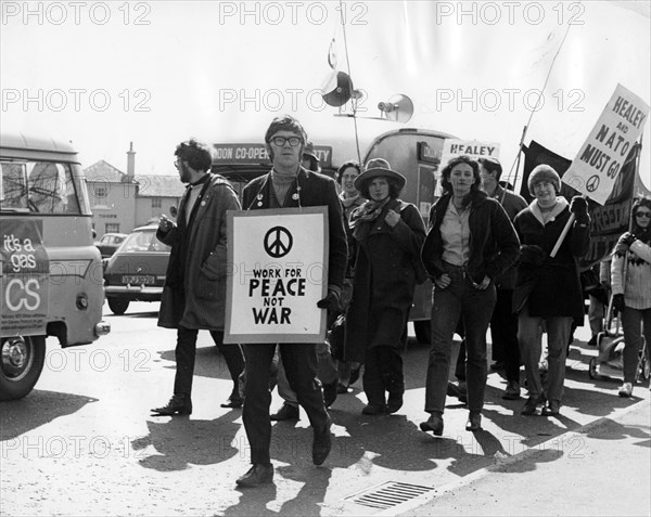 CND demo, Horley, Surrey, c1969.