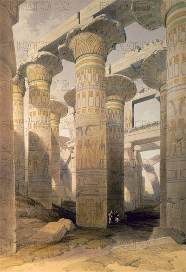 Hall of Columns, Karnak, Egypt, 19th century. Artist: David Roberts