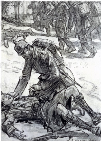 'Is it you, Mother?', 1916. Artist: Louis Raemaekers