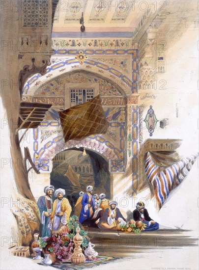 'Gateway of a Bazaar, Grand Cairo', Egypt, 1846. Artist: A Margaretta Burr