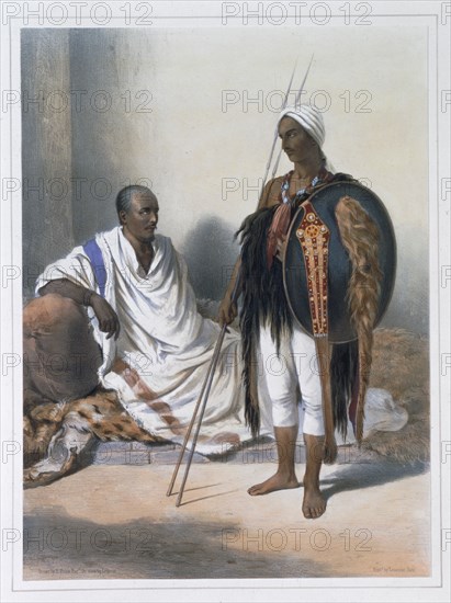 Abyssinian priest and warrior, 1848. Artist: Lemoine