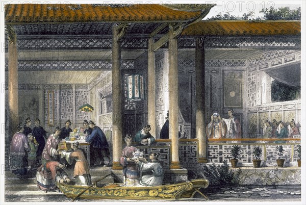 'Arrival of Marriage Presents at the Bridal Residence', 1843. Artist: Unknown