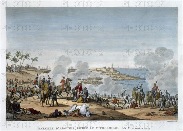 'The Battle of Aboukir, 7 Thermidor, Year 7' (25 July 1799). Artist: Louis Francois Couche