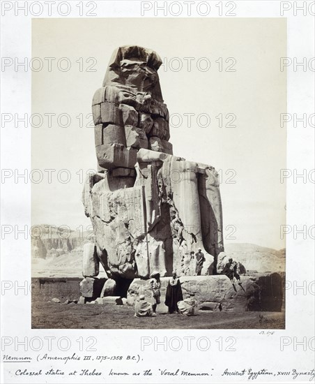 The 'Vocal Memnon', Thebes, Egypt, 1862. Artist: Francis Bedford