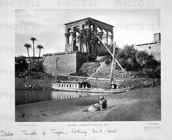 The Temple of Trajan, looking south-west, Philae, Egypt, c1860-1890. Artist: Frank Mason Good