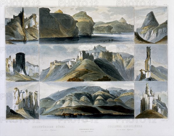 'Remarkable Hills on the Upper Missouri', 1844. Artist: Friedrich Salathe