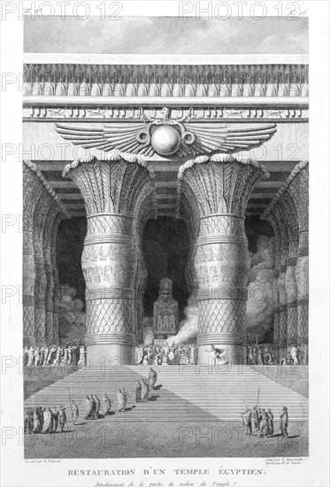 Artist's recreation of a large Egyptian temple, 1799. Artist: Pierre Nicolas Ransonette