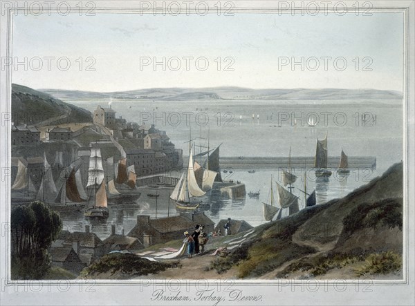 'Brixham, Torbay, Devon', 1825. Artist: William Daniell