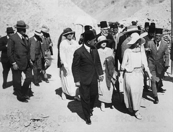 Distinguished visitors to the Tomb of Tutankhamun, Valley of the Kings, Egypt, 1923. Artist: Harry Burton