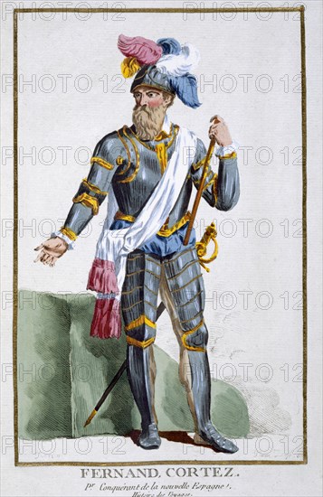 Hernan Cortes, Spanish conquistador, (1780). Artist: Pierre Duflos