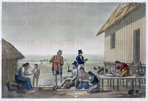 Occupations of the Agagna people, Mariana Islands, c1820-1839. Artist: Unknown