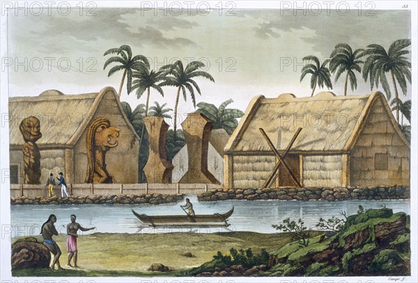 'Tomb of Tamahamah at Kaiakakooa, Sandwich Islands', c1820-1839. Artist: Felice Campi