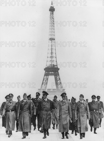 Adolf Hitler, German Nazi dictator, inspecting occupied Paris, France, 1940. Artist: Unknown