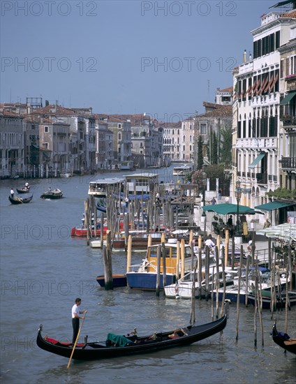 Grand Canal from Rialto Bridge, Venice Italy.