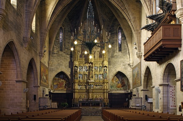 Church interior, Alcudia, Mallorca, Spain.