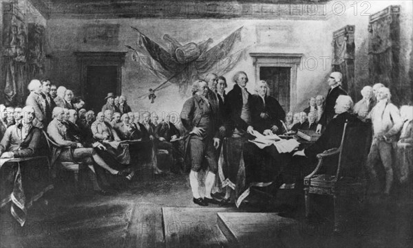 'Signing the Declaration of Independence, 28th June 1776', c1817. Artist: John Trumbull