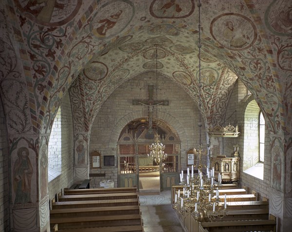 Interior of Husaby Church, Sweden. Artist: Göran Algård