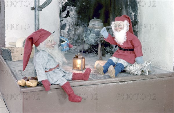 Christmas brownies on a mantelpiece, 1960s. Artist: Göran Algård