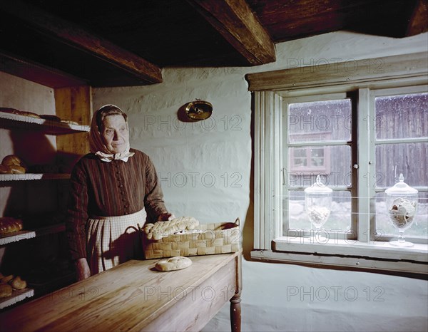 Shop selling bread and pastries, Porvoo, Finland, 1960s Artist: Göran Algård