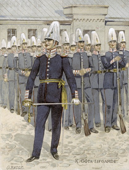 Swedish Life Guards, Stockholm, Sweden, 1901. Artist: G Bagge