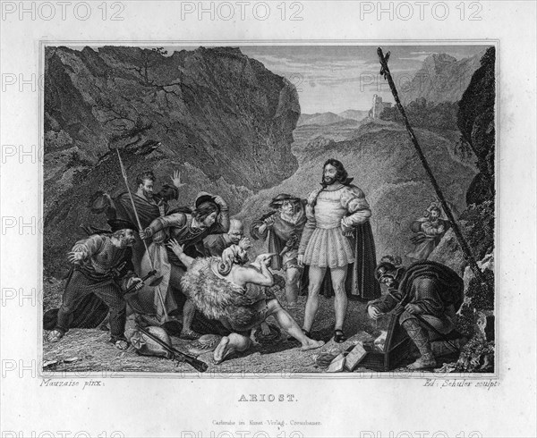 'Ariosto, respected by brigands', c1833. Artist: Edouard Schuler