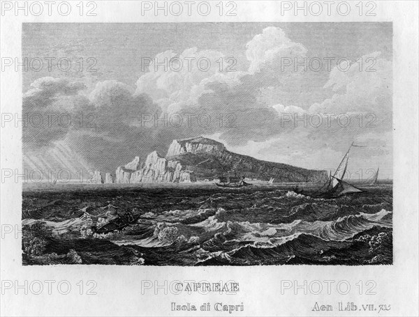 The island of Capri, Italy, c1833. Artist: Unknown