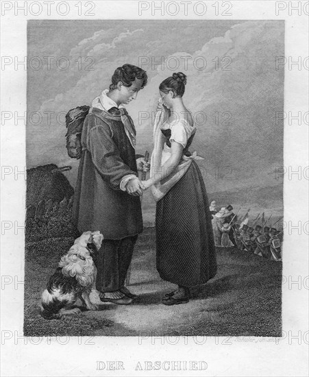 'The farewell', c1833. Artist: Edouard Schuler